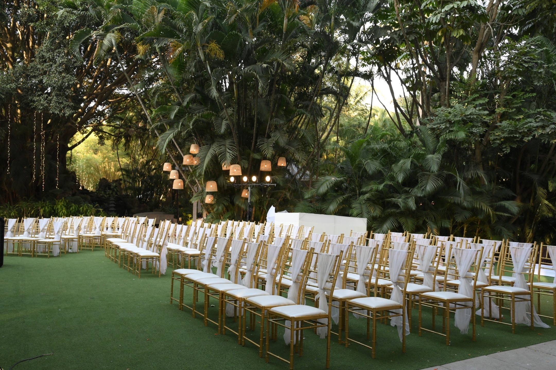 Outdoor wedding ceremony setup